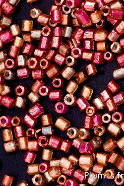 Perles acryliques cylindriques - Ø 3 mm - rose mixte